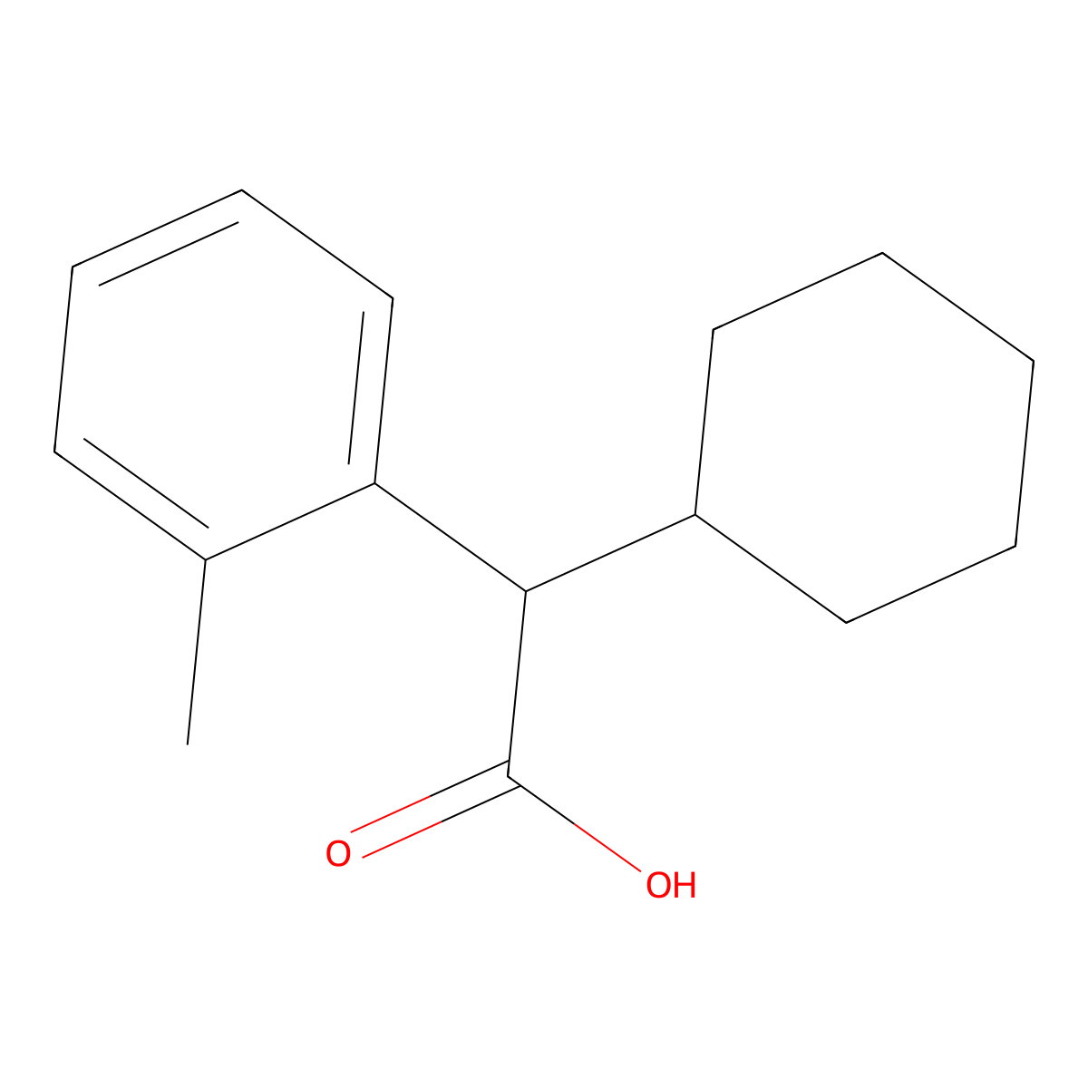 2-Cyclohexyl-2-(2-methylphenyl)acetic acid molecular structure, CAS 200806-68-4