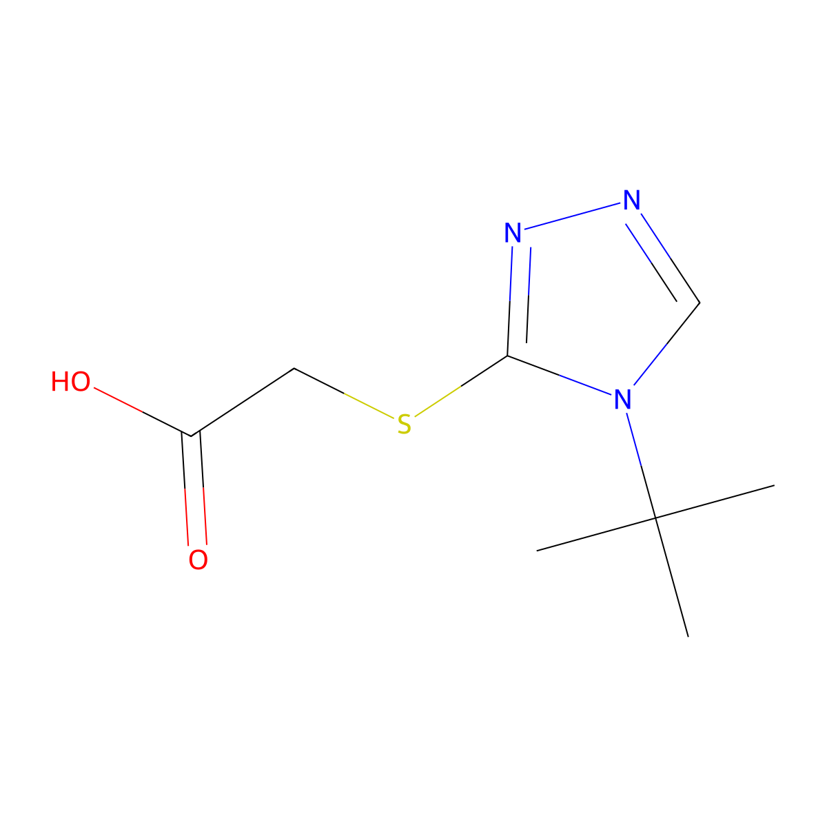 2-[(4-tert-butyl-4H-1,2,4-triazol-3-yl)sulfanyl]acetic acid molecular structure, CAS 200815-93-6