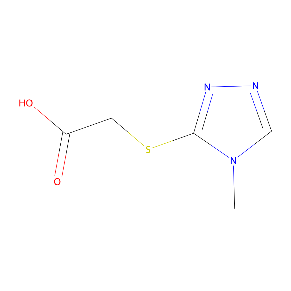2-((4-methyl-4H-1,2,4-triazol-3-yl)sulfanyl)acetic acid molecular structure, CAS 200816-06-4