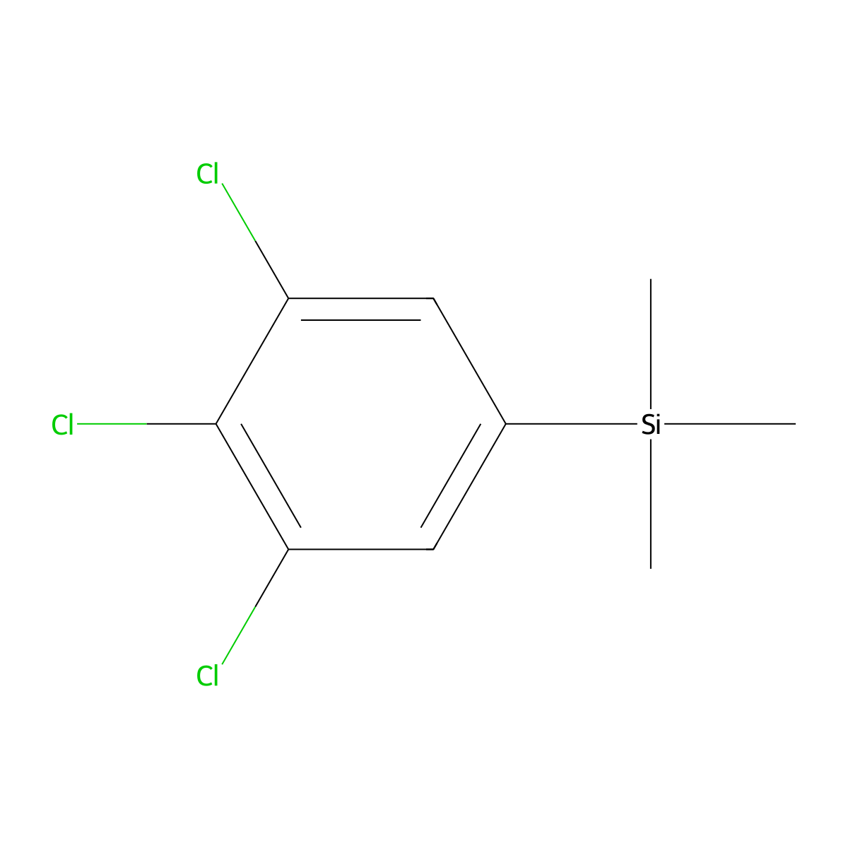 Trimethyl(3,4,5-trichlorophenyl)silane molecular structure, CAS 20082-67-1