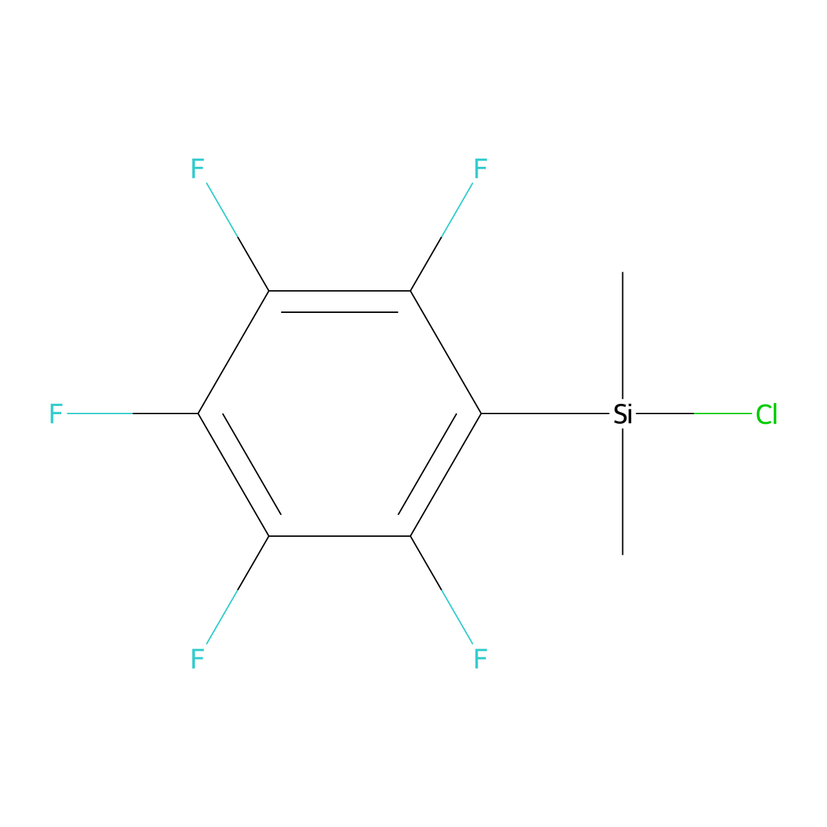 Chlorodimethylpentafluorophenylsilane molecular structure, CAS 20082-71-7