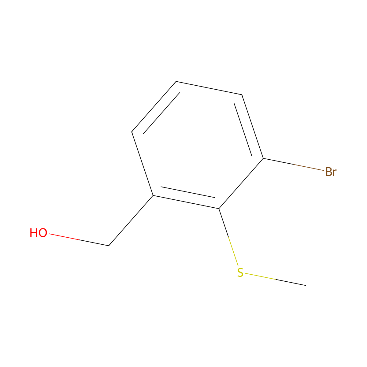 [3-Bromo-2-(methylsulfanyl)phenyl]methanol molecular structure, CAS 2008218-26-4