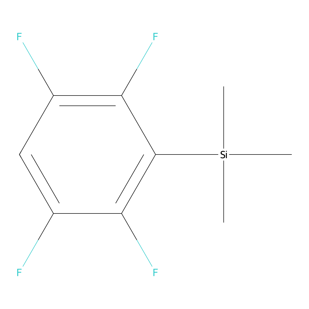 Trimethyl-(2,3,5,6-tetrafluorophenyl)silane molecular structure, CAS 20083-07-2
