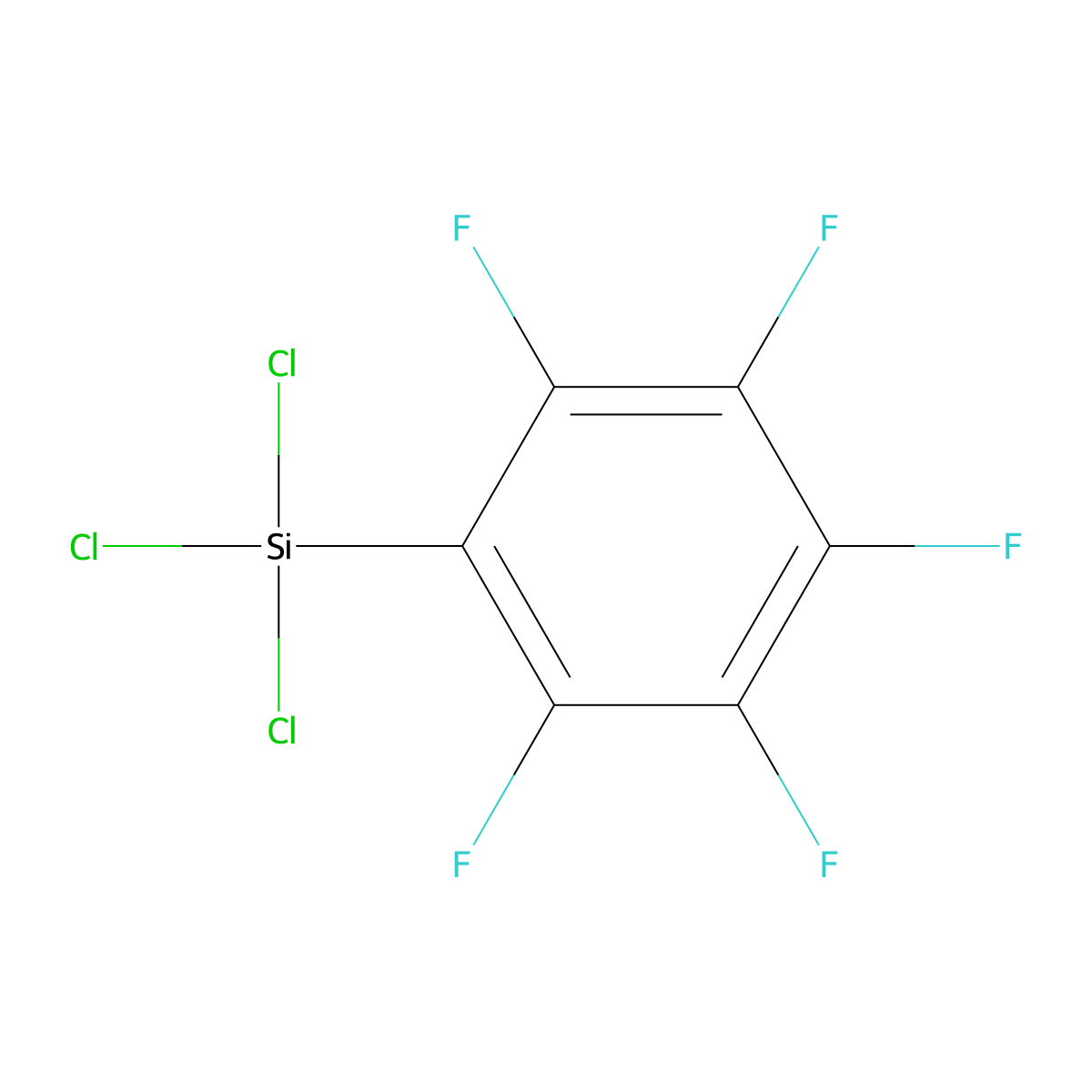 Trichloro(pentafluorophenyl)silane molecular structure, CAS 20083-38-9