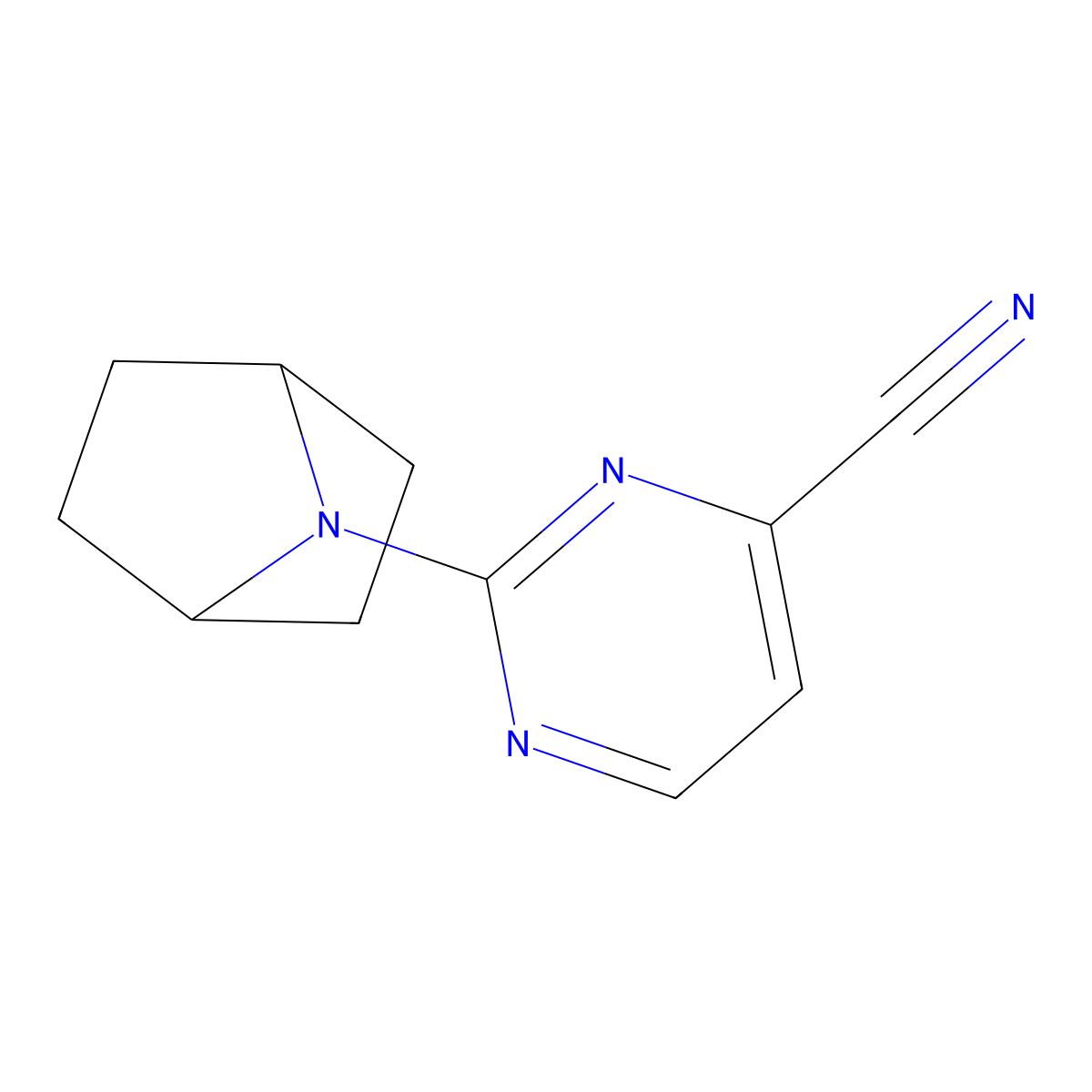 2-{7-Azabicyclo[2.2.1]heptan-7-yl}pyrimidine-4-carbonitrile molecular structure, CAS 2008312-02-3