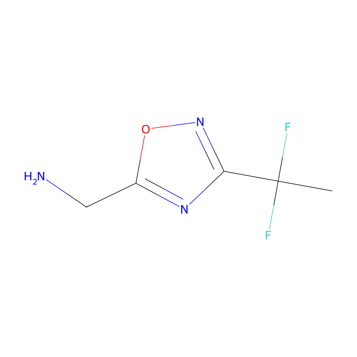[3-(1,1-Difluoroethyl)-1,2,4-oxadiazol-5-yl]methanamine molecular structure, CAS 2008327-54-4