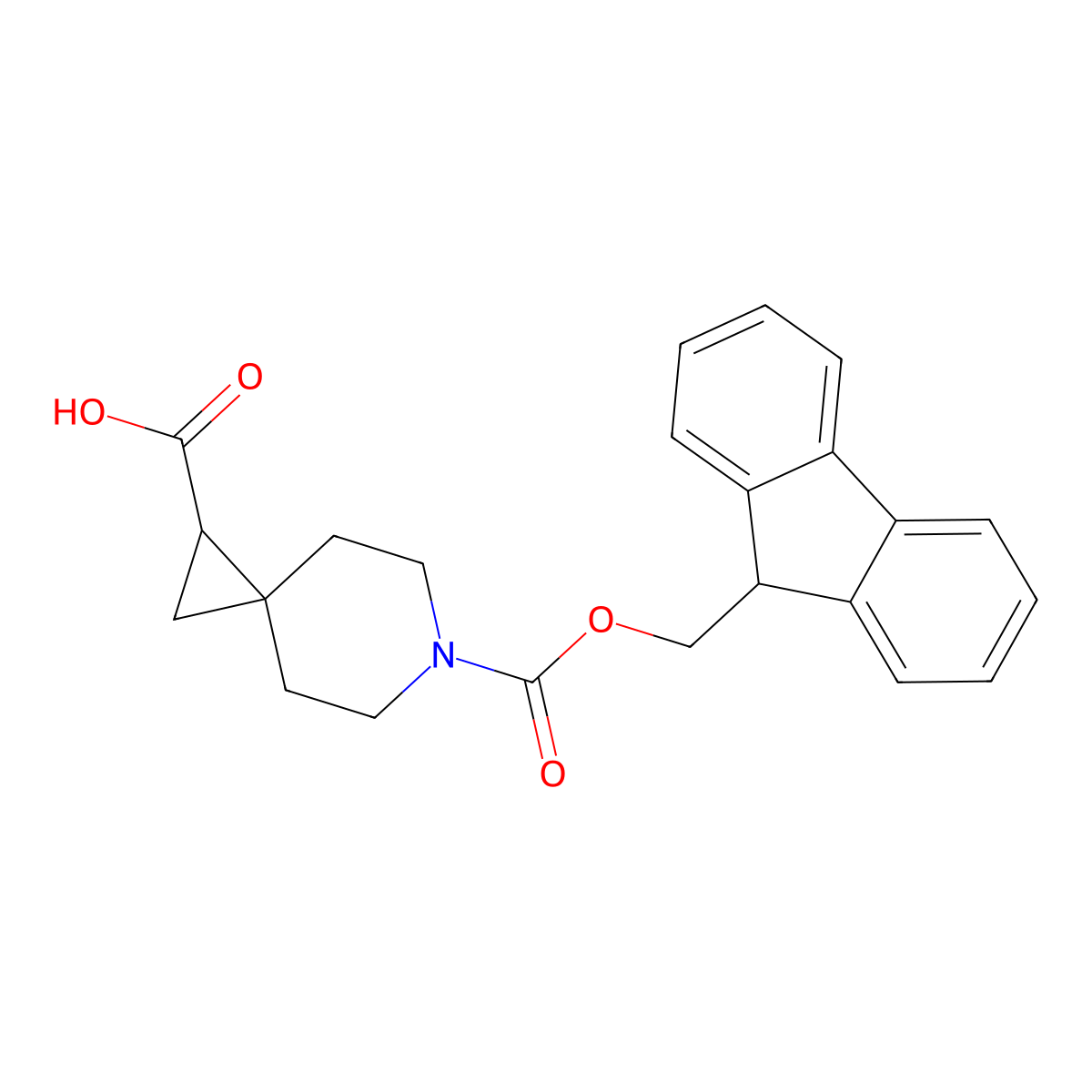 6-(((9H-fluoren-9-yl)methoxy)carbonyl)-6-azaspiro(2.5)octane-1-carboxylic acid molecular structure, CAS 2008331-24-4