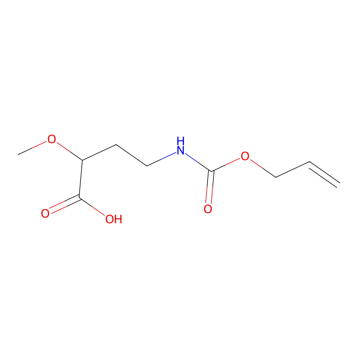 2-Methoxy-4-{[(prop-2-en-1-yloxy)carbonyl]amino}butanoic acid molecular structure, CAS 2008366-66-1