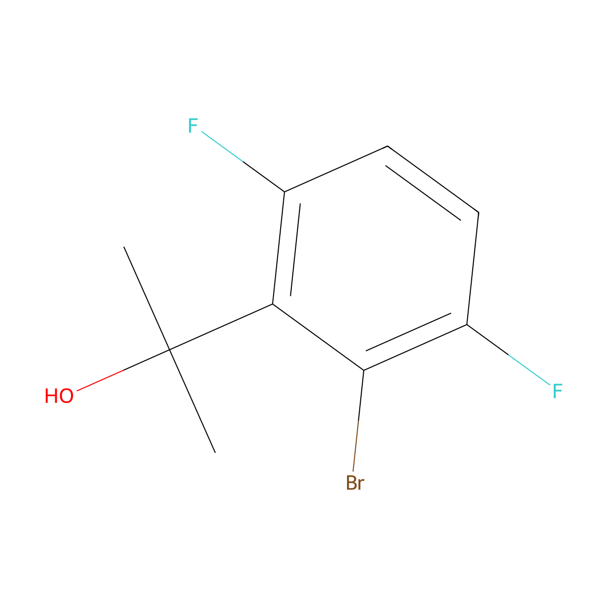 2-Bromo-3,6-difluoro-alpha,alpha-dimethylbenZenemethanol molecular structure, CAS 2008389-84-0