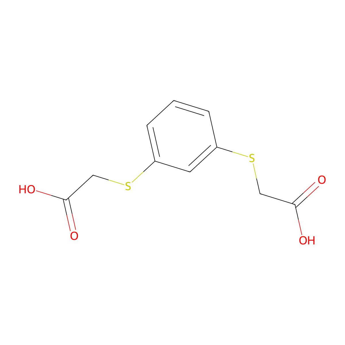2-[3-(Carboxymethylsulfanyl)phenyl]sulfanylacetic acid molecular structure, CAS 20084-31-5