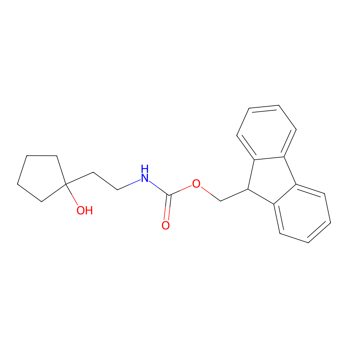 (9H-fluoren-9-yl)methyl N-[2-(1-hydroxycyclopentyl)ethyl]carbamate molecular structure, CAS 2008409-72-9