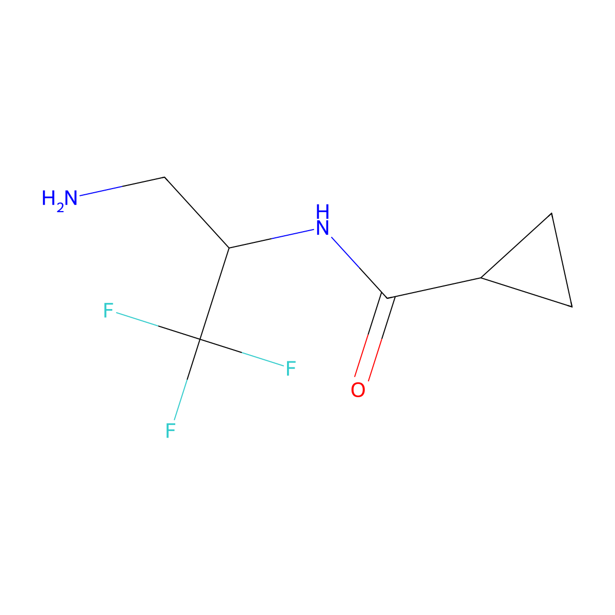 N-(3-amino-1,1,1-trifluoropropan-2-yl)cyclopropanecarboxamide molecular structure, CAS 2008415-22-1