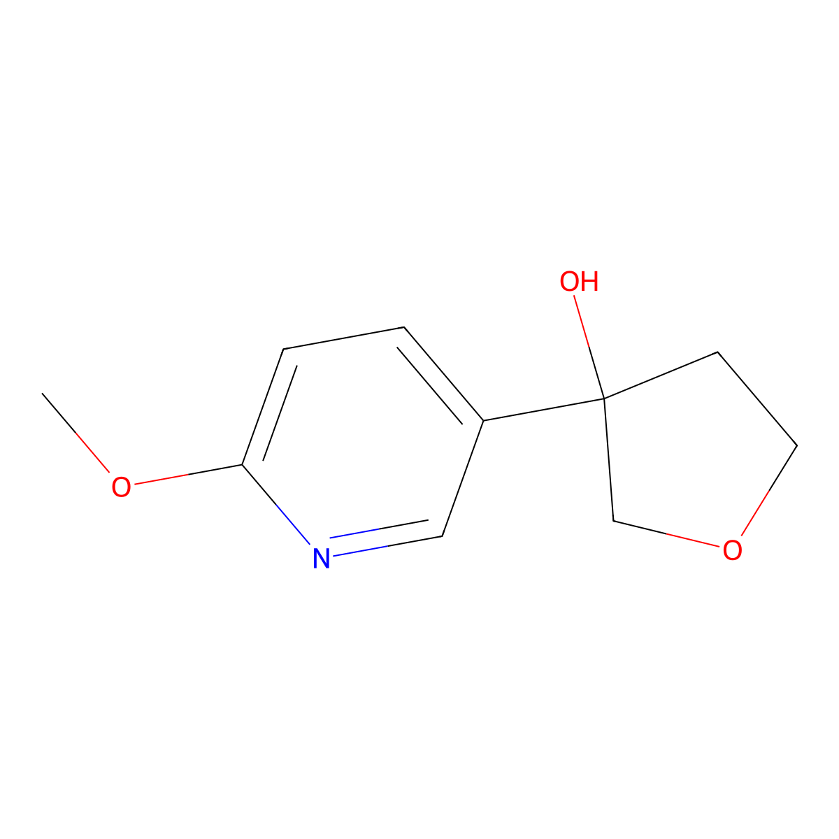 3-(6-Methoxypyridin-3-yl)tetrahydrofuran-3-ol molecular structure, CAS 2008444-94-6