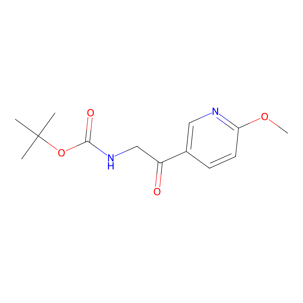tert-butyl N-[2-(6-methoxypyridin-3-yl)-2-oxoethyl]carbamate molecular structure, CAS 2008491-78-7