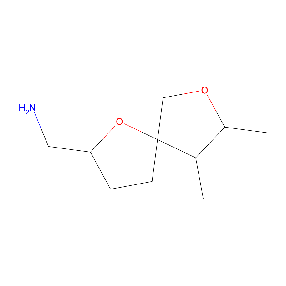 {8,9-Dimethyl-1,7-dioxaspiro[4.4]nonan-2-yl}methanamine molecular structure, CAS 2008519-28-4