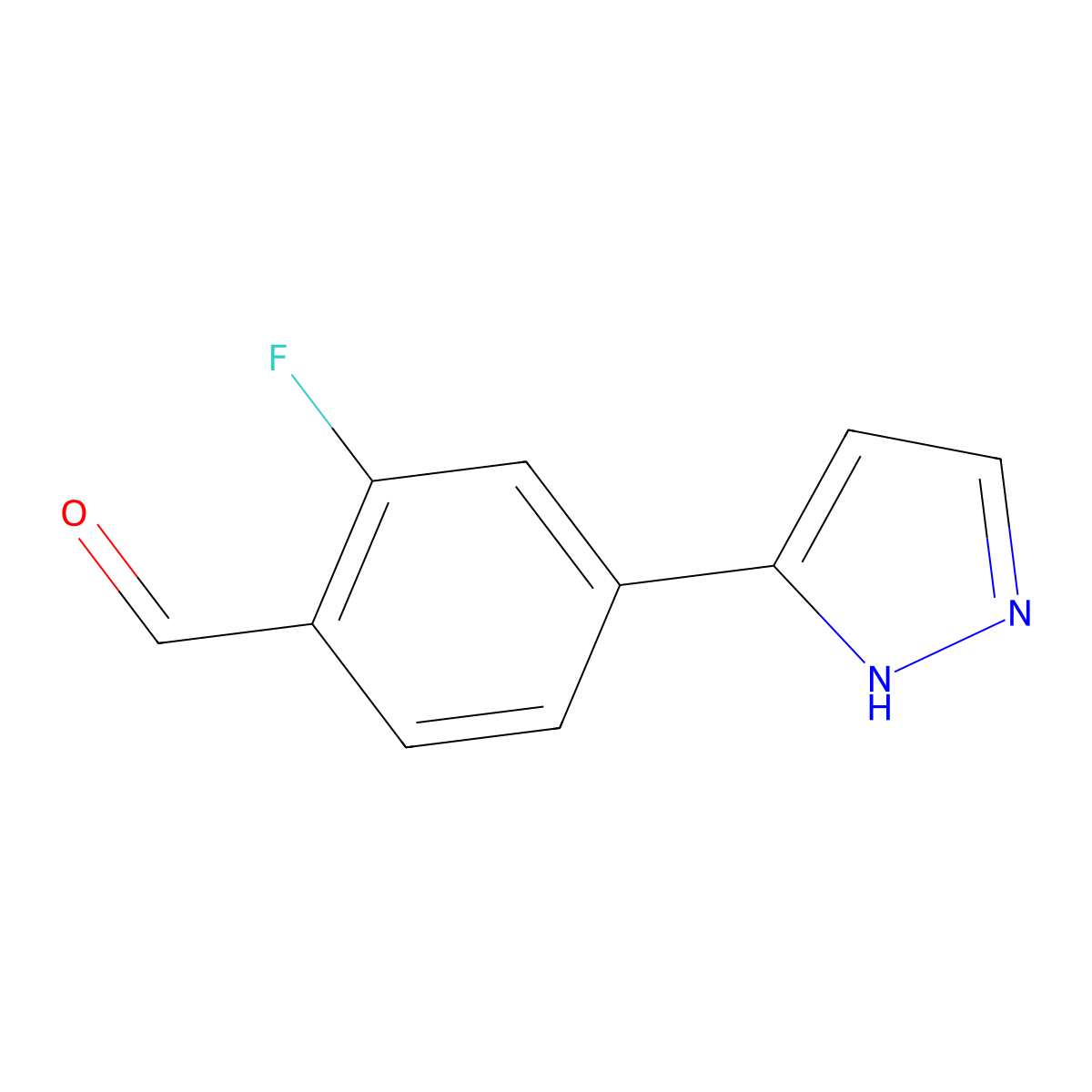 2-Fluoro-4-(1h-pyrazol-3-yl)benzaldehyde molecular structure, CAS 2008564-74-5