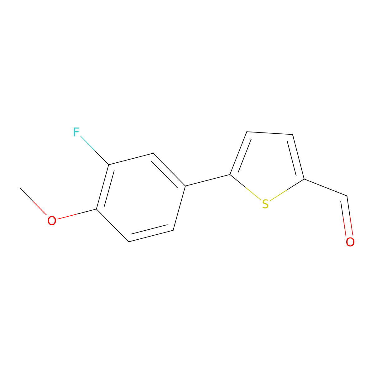 5-(3-Fluoro-4-methoxyphenyl)thiophene-2-carbaldehyde molecular structure, CAS 2008567-63-1