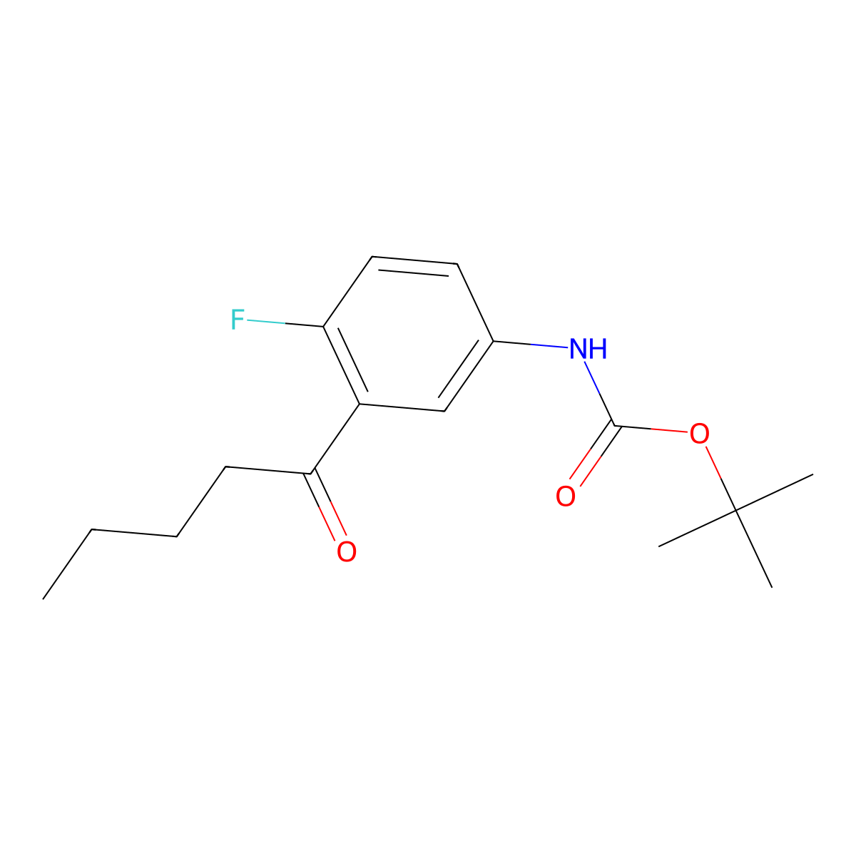 tert-butyl N-(4-fluoro-3-pentanoylphenyl)carbamate molecular structure, CAS 2008582-84-9