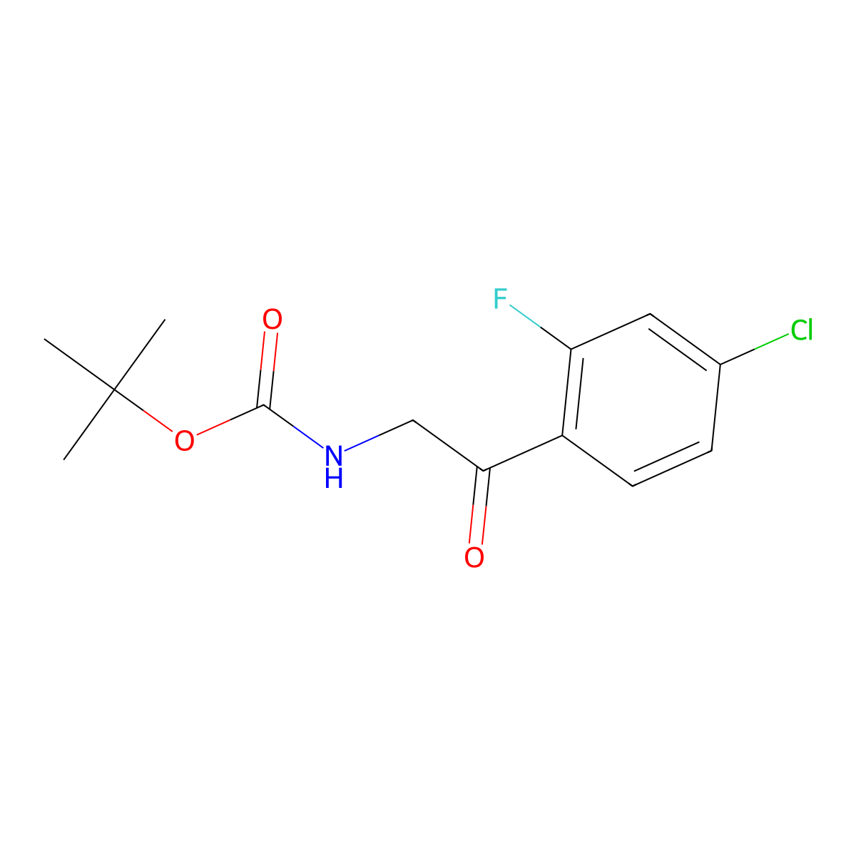 tert-butyl N-[2-(4-chloro-2-fluorophenyl)-2-oxoethyl]carbamate molecular structure, CAS 2008608-36-2