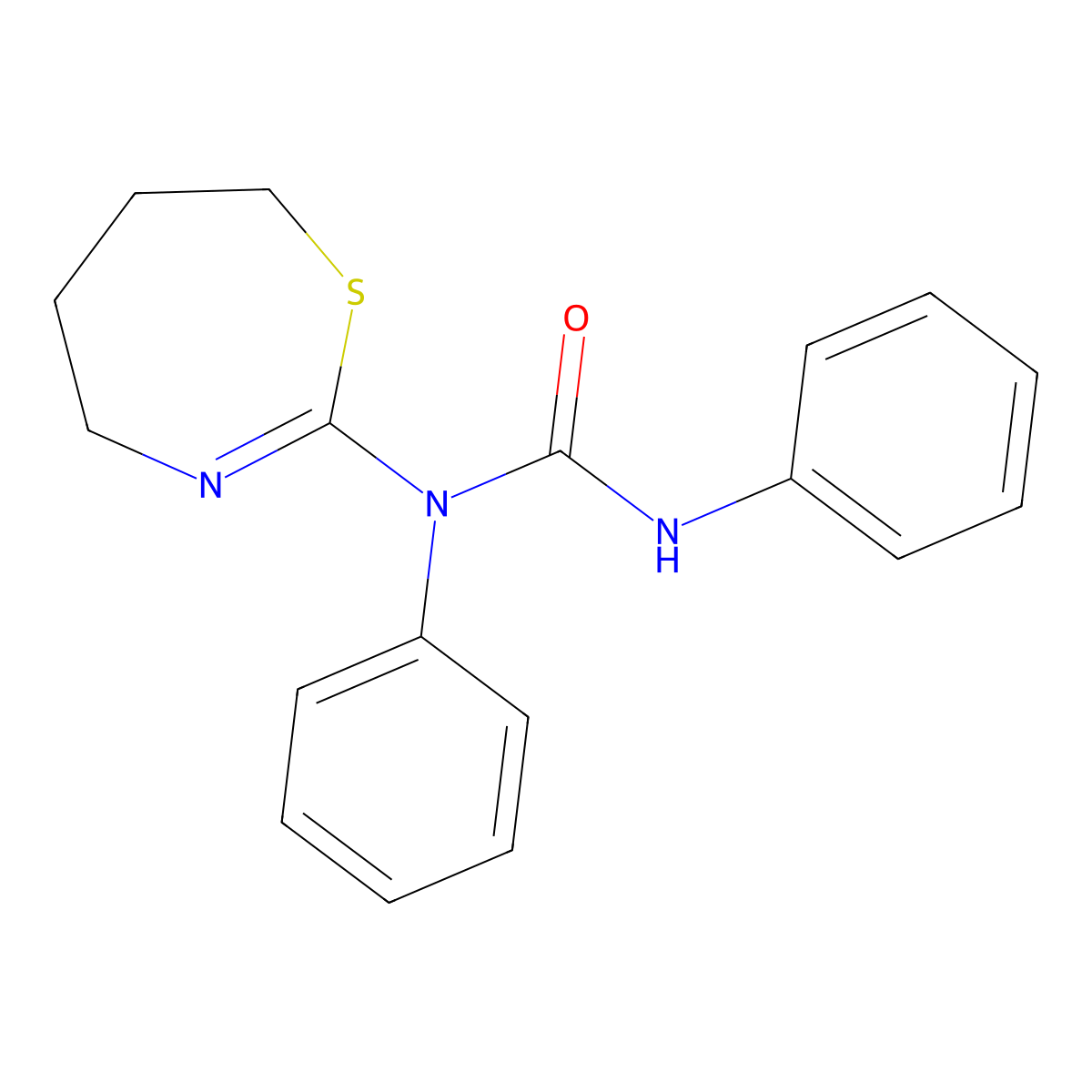 N,N'-Diphenyl-N'-(4,5,6,7-tetrahydro-1,3-thiazepin-2-yl)urea molecular structure, CAS 200863-34-9