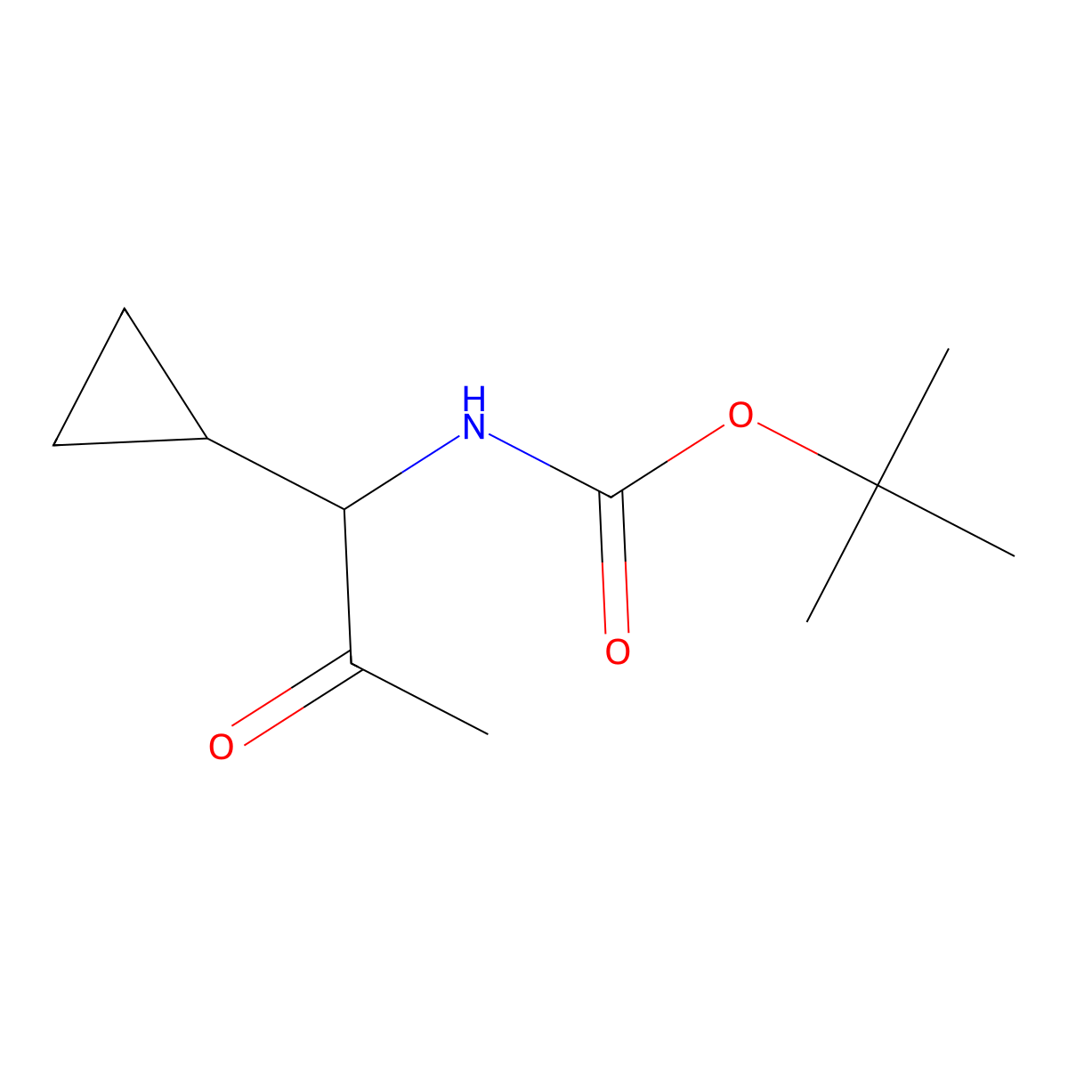tert-butyl N-(1-cyclopropyl-2-oxopropyl)carbamate molecular structure, CAS 2008633-39-2