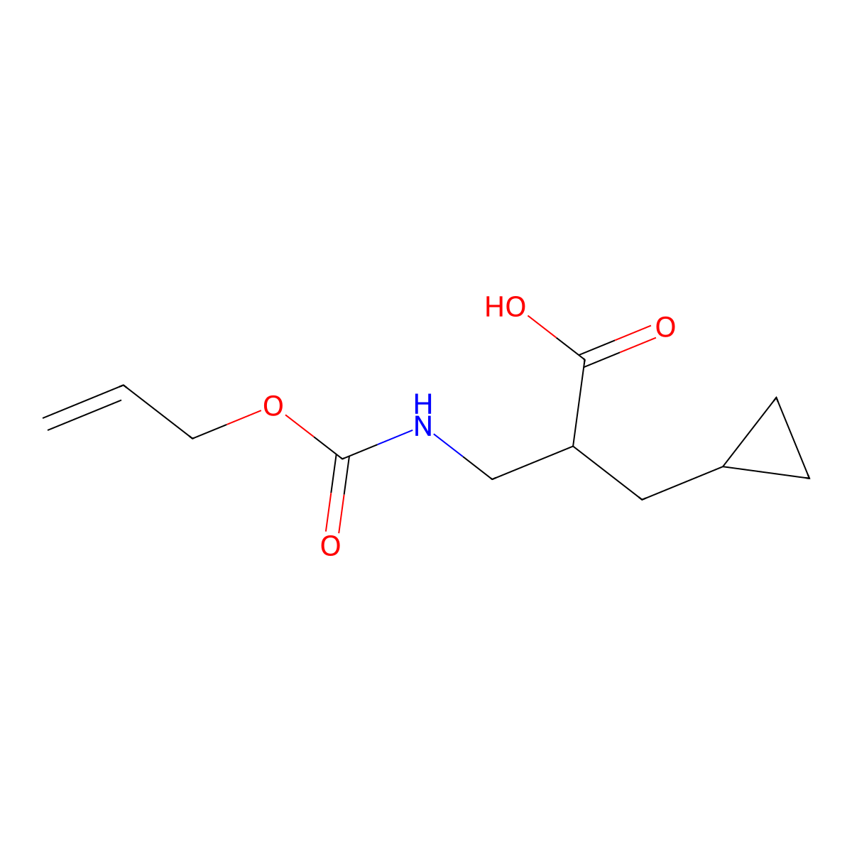 2-(Cyclopropylmethyl)-3-{[(prop-2-en-1-yloxy)carbonyl]amino}propanoic acid molecular structure, CAS 2008707-53-5