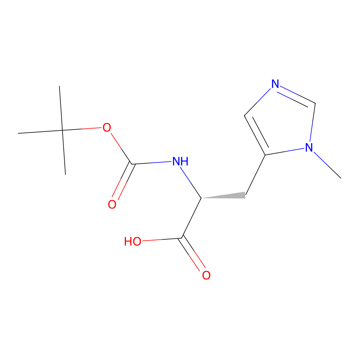 Boc-D-his(3-ME)-OH molecular structure, CAS 200871-84-7