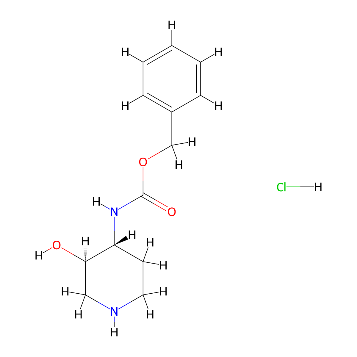 trans-4-(Cbz-amino)-3-hydroxypiperidine hcl molecular structure, CAS 2008714-27-8