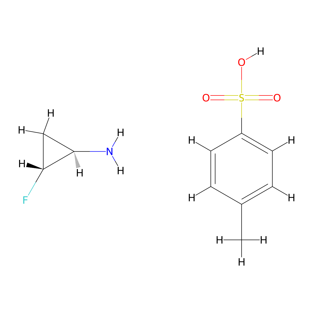 trans-2-Fluorocyclopropanamine 4-methylbenzenesulfonate molecular structure, CAS 2008714-64-3
