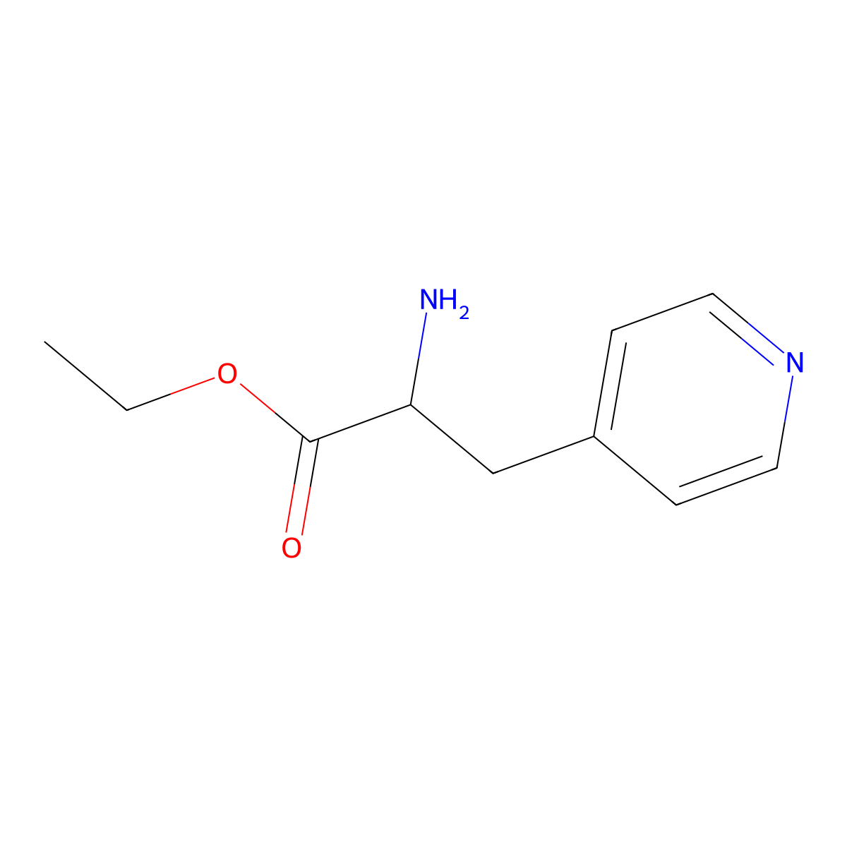 ethyl (2S)-2-amino-3-(pyridin-4-yl)propanoate molecular structure, CAS 200872-69-1