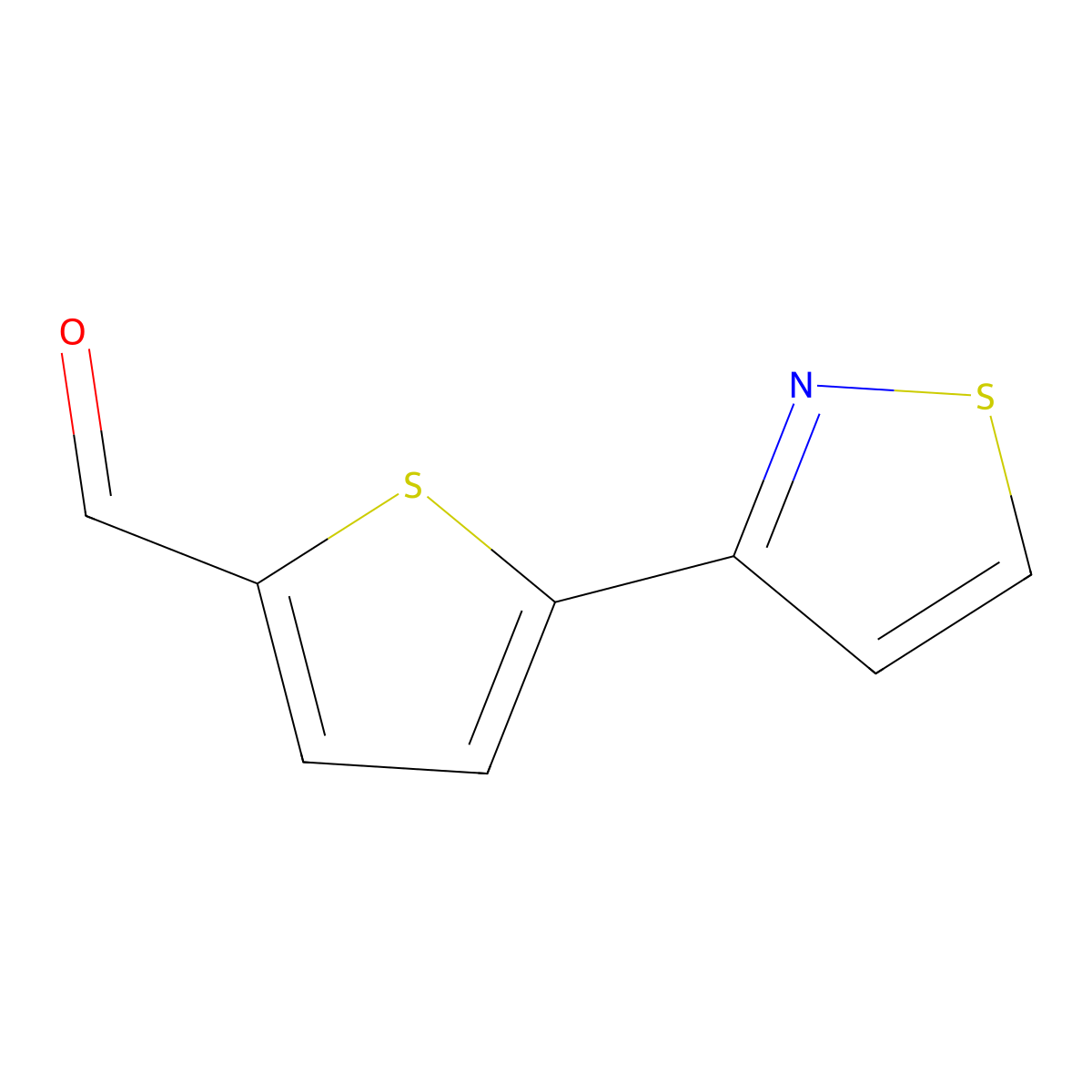 5-(1,2-Thiazol-3-yl)thiophene-2-carbaldehyde molecular structure, CAS 2008726-21-2