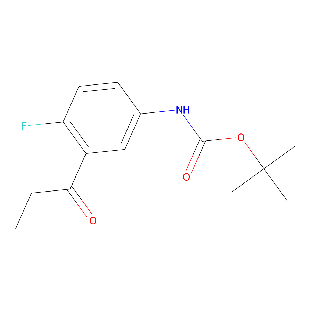 tert-butyl N-(4-fluoro-3-propanoylphenyl)carbamate molecular structure, CAS 2008736-41-0