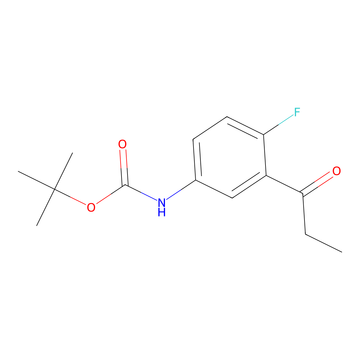 tert-butyl N-(4-fluoro-3-propanoylphenyl)carbamate molecular structure, CAS 2008736-41-0