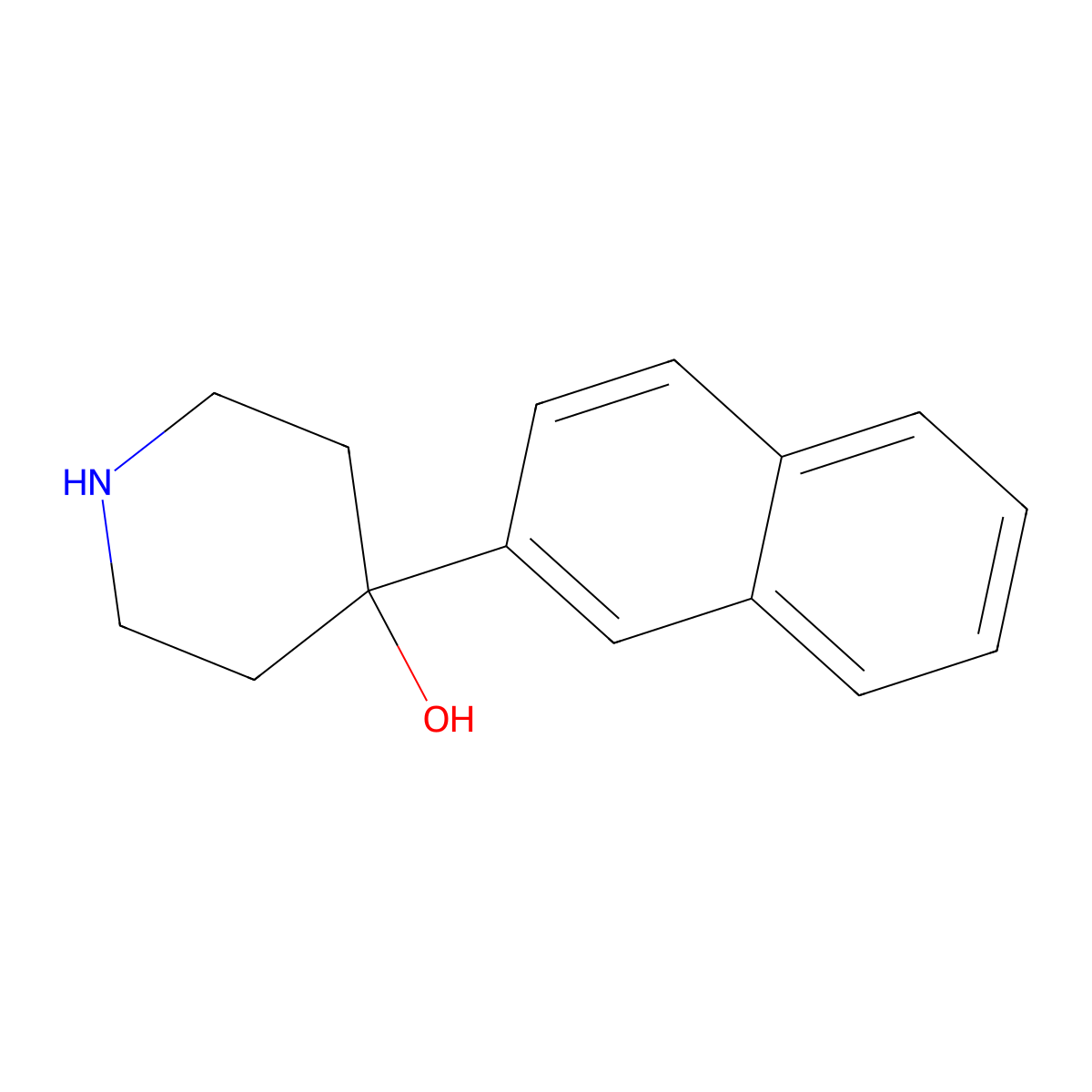 4-Hydroxy-4-(naphth-2-YL)piperidine molecular structure, CAS 200875-27-0