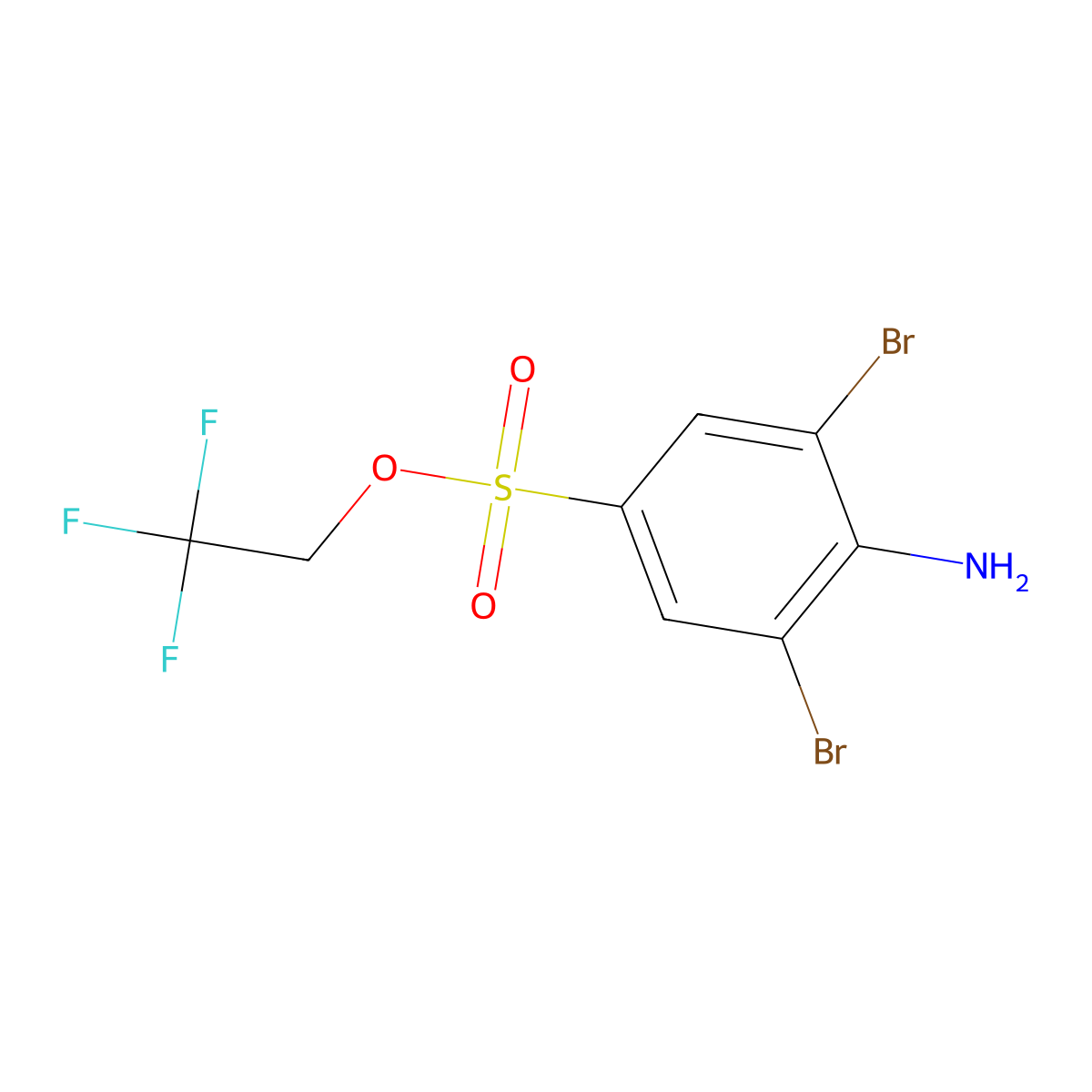 2,2,2-Trifluoroethyl 4-amino-3,5-dibromobenzenesulfonate molecular structure, CAS 200876-80-8