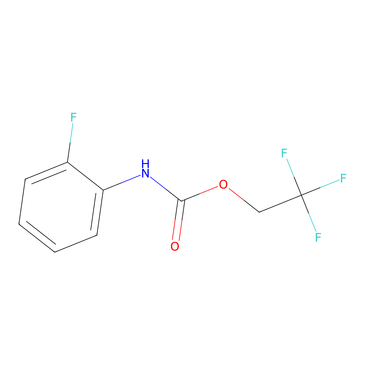 2,2,2-trifluoroethyl N-(2-fluorophenyl)carbamate molecular structure, CAS 200876-83-1