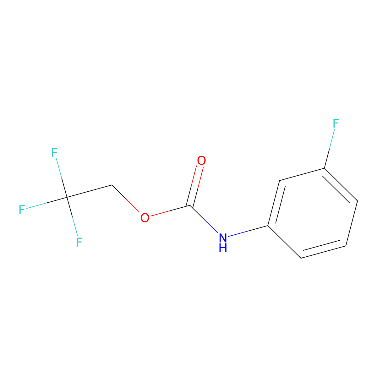 Carbamic acid, (3-fluorophenyl)-, 2,2,2-trifluoroethyl ester molecular structure, CAS 200876-84-2