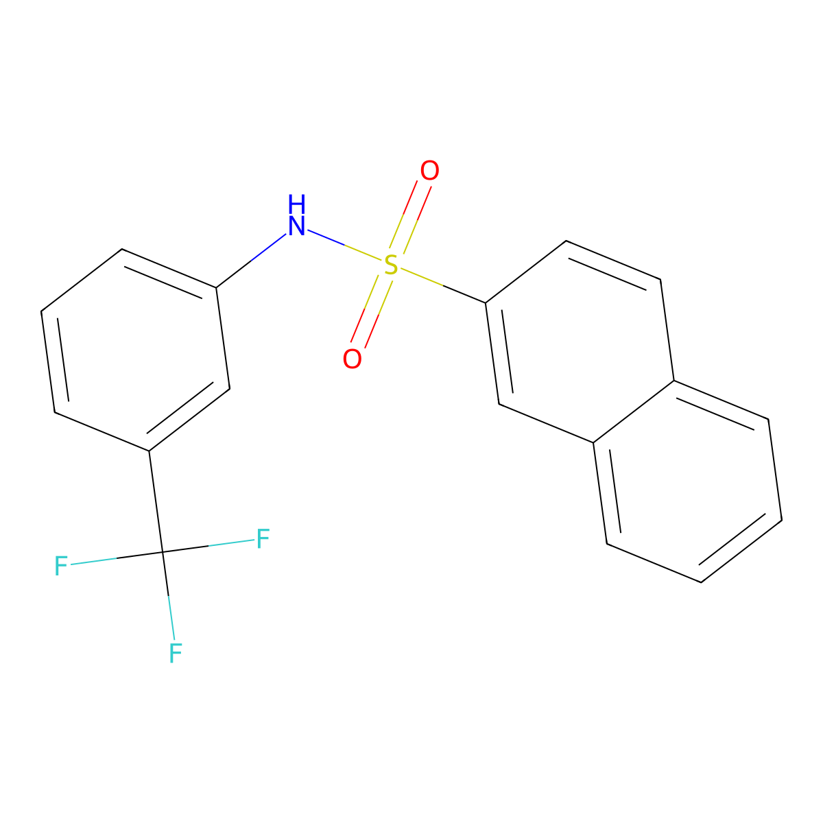 N-[3-(trifluoromethyl)phenyl]naphthalene-2-sulfonamide molecular structure, CAS 200876-92-2
