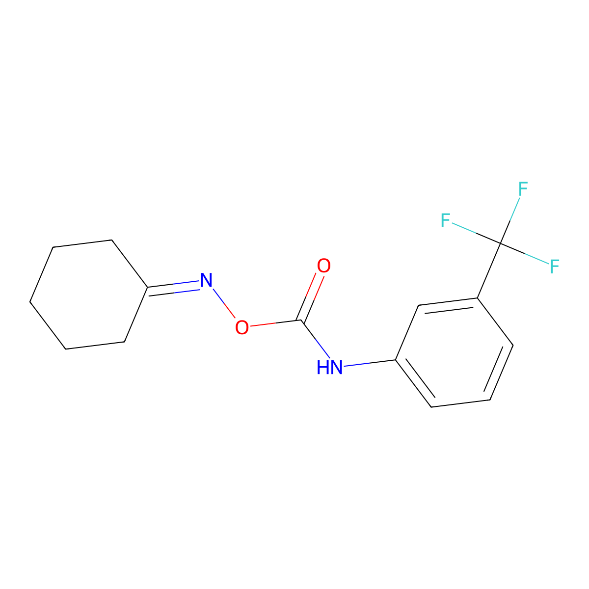 Cyclohexanone oxime 3-trifluoromethylcarbanilate molecular structure, CAS 200876-96-6