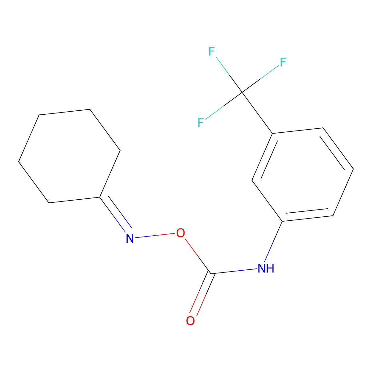 Cyclohexanone oxime 3-trifluoromethylcarbanilate molecular structure, CAS 200876-96-6