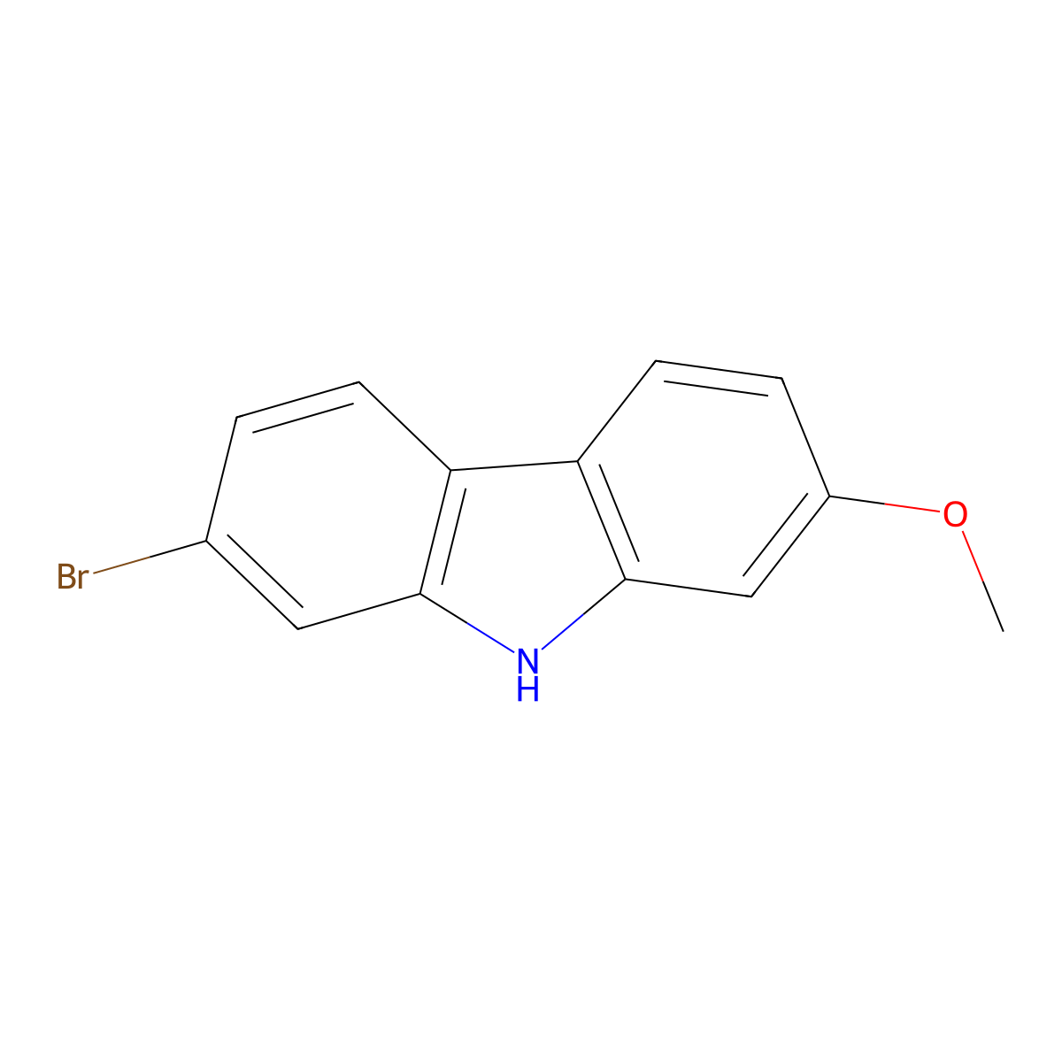 2-Bromo-7-methoxy-9H-carbazole molecular structure, CAS 200878-50-8