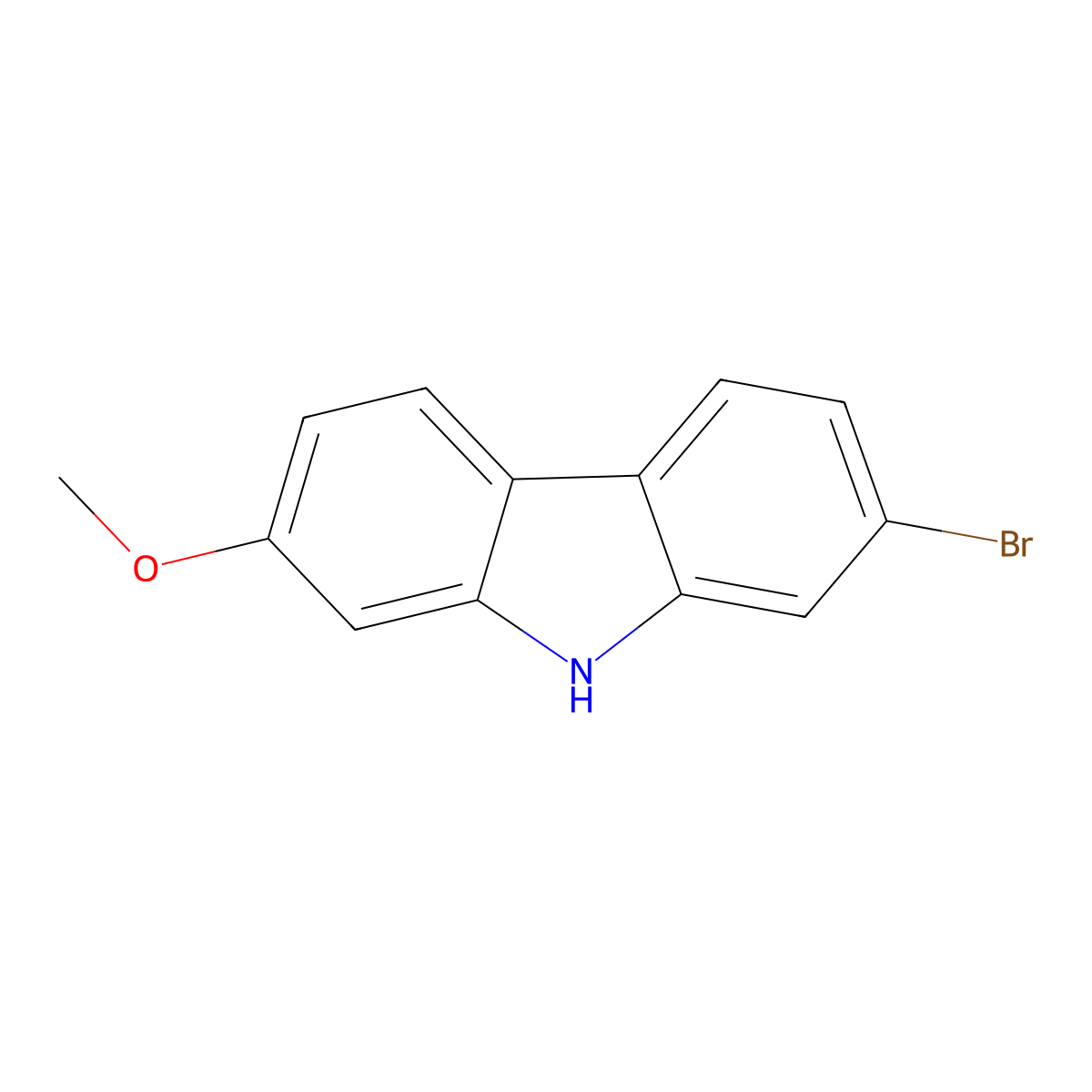 2-Bromo-7-methoxy-9H-carbazole molecular structure, CAS 200878-50-8