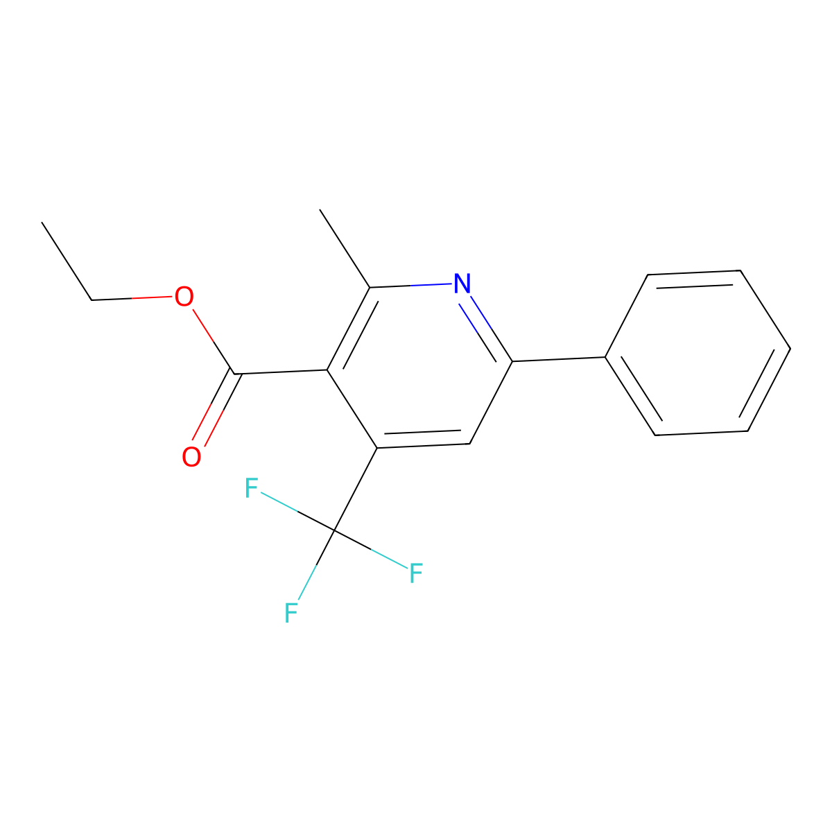 Ethyl 2-methyl-6-phenyl-4-(trifluoromethyl)nicotinate molecular structure, CAS 200879-74-9