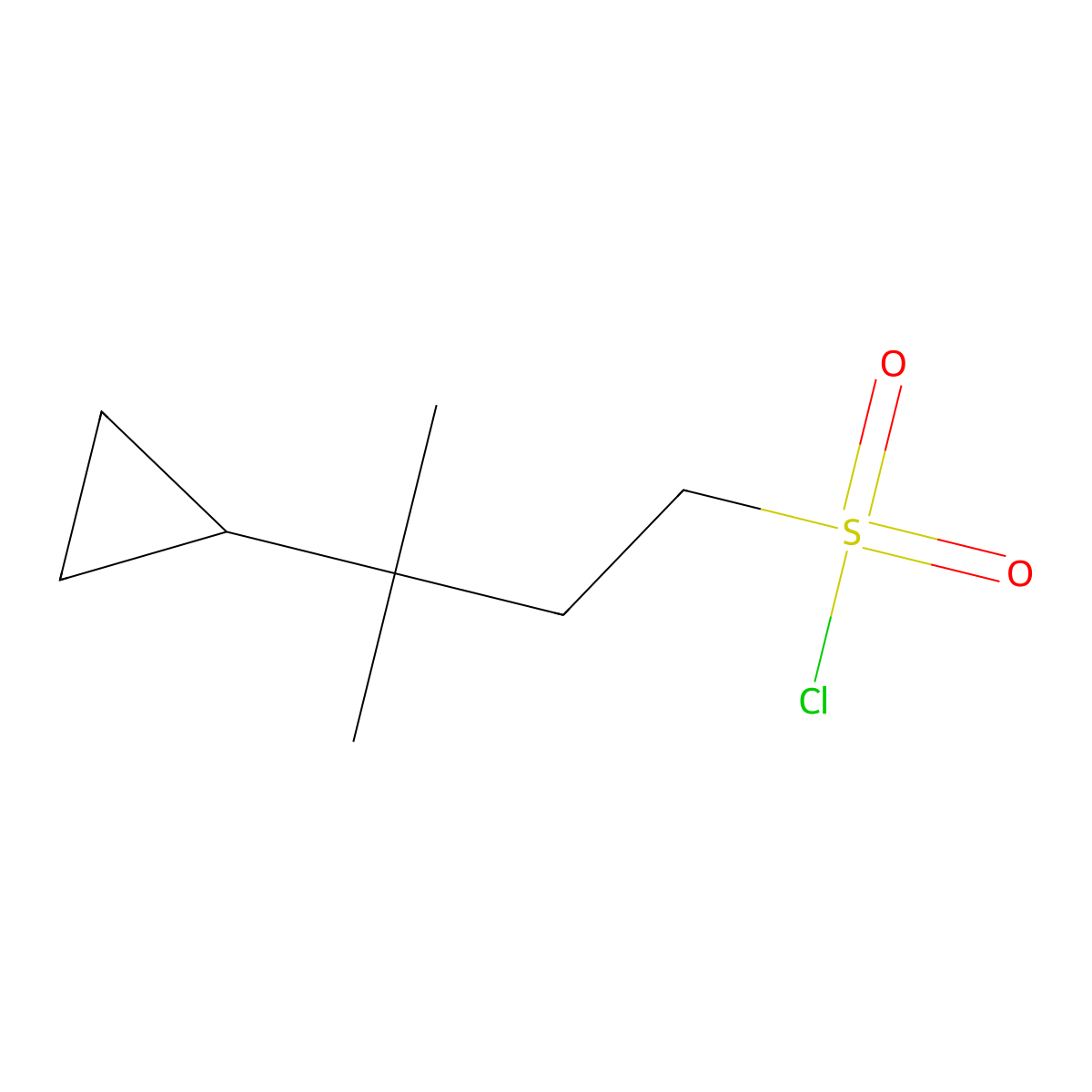 3-Cyclopropyl-3-methylbutane-1-sulfonyl chloride molecular structure, CAS 2008796-12-9
