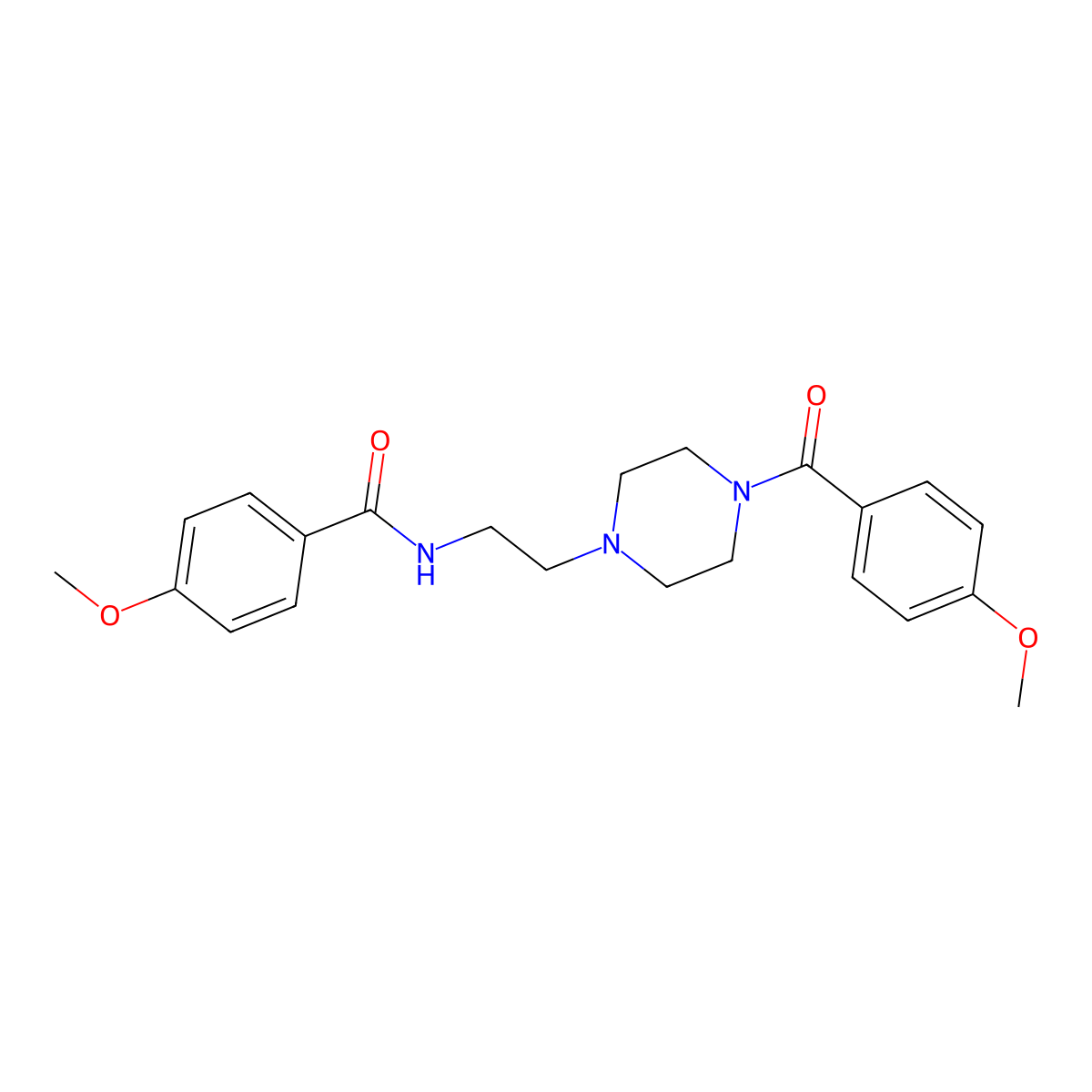 4-methoxy-N-{2-[4-(4-methoxybenzoyl)piperazin-1-yl]ethyl}benzamide molecular structure, CAS 20088-03-3