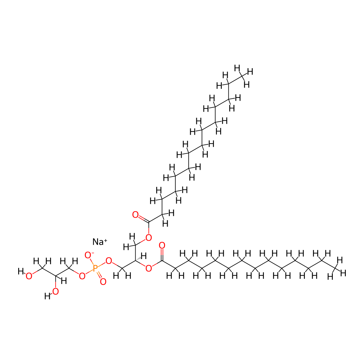 1,2-Dimyristoyl-sn-glycero-3-(phospho-rac-(1-glycerol)), sodium salt molecular structure, CAS 200880-40-6