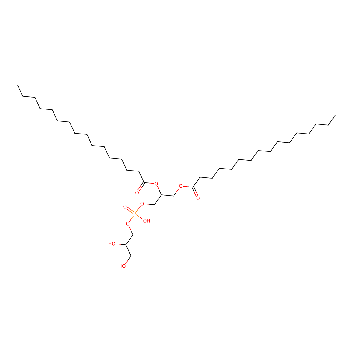Dipalmitoylphosphatidylglycerol molecular structure, CAS 200880-41-7