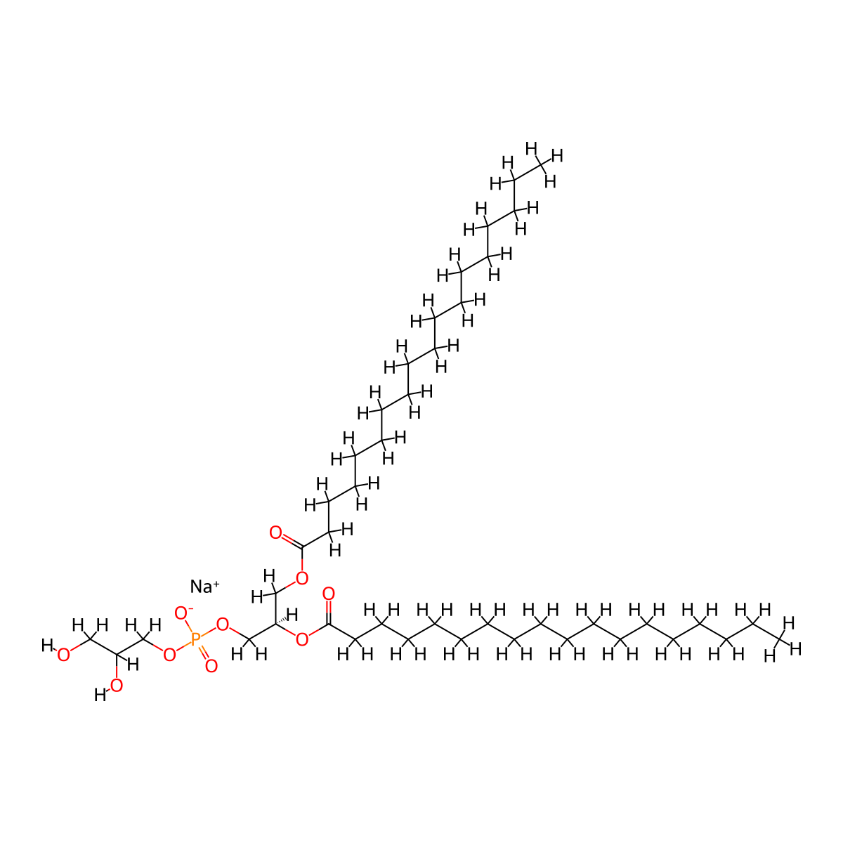 1,2-Distearoyl-sn-glycero-3-phospho-(1'-rac-glycerol), sodium salt molecular structure, CAS 200880-42-8