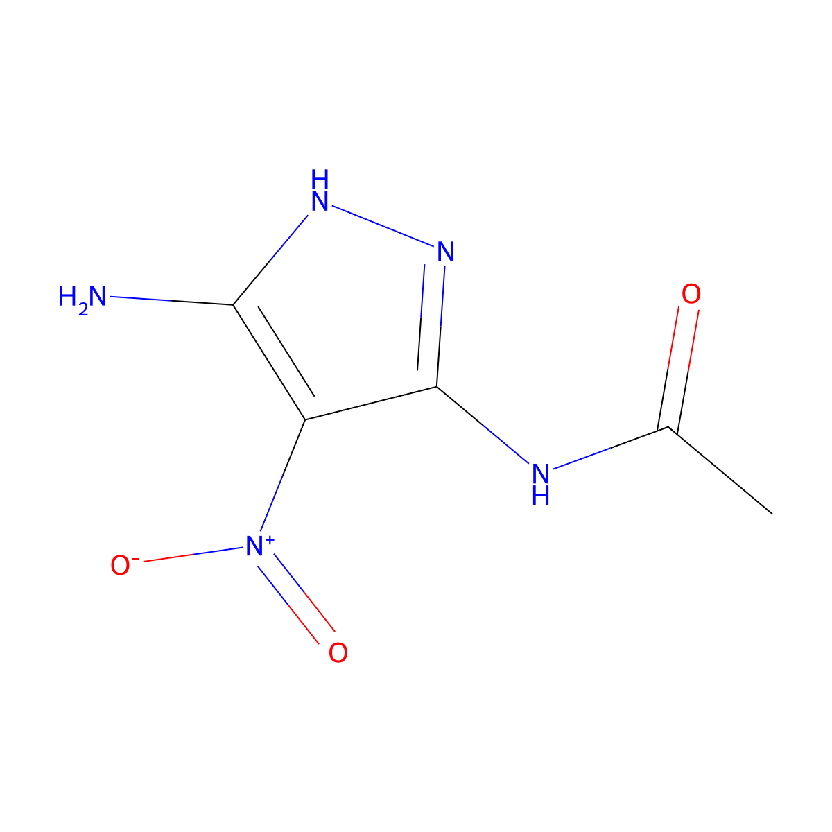 N-(3-amino-4-nitro-1H-pyrazol-5-yl)acetamide molecular structure, CAS 200883-95-0