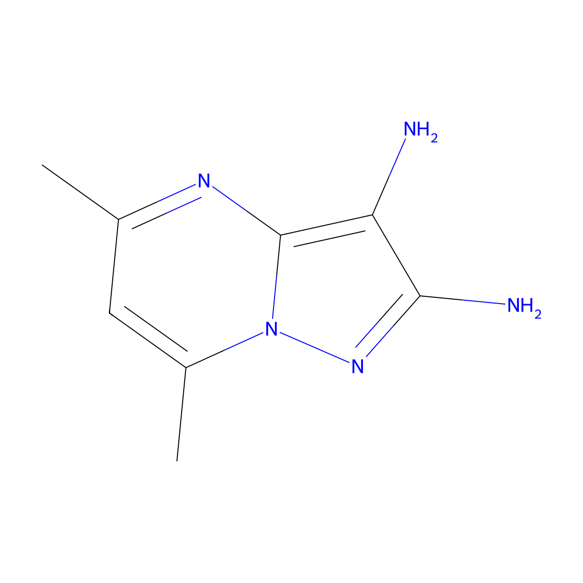 5,7-Dimethylpyrazolo[1,5-a]pyrimidine-2,3-diamine molecular structure, CAS 200884-04-4